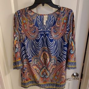 Euc pink owl multicolor top size medium